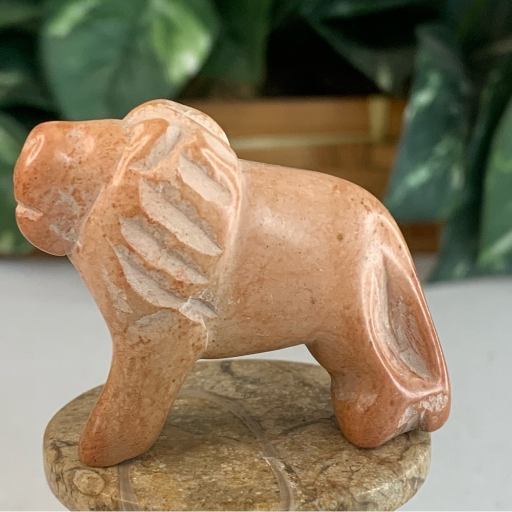 Kisii Soapstone Hand Carved Lion Figurine Stone Cat Carving Animal Figure 2” - Picture 11 of 14